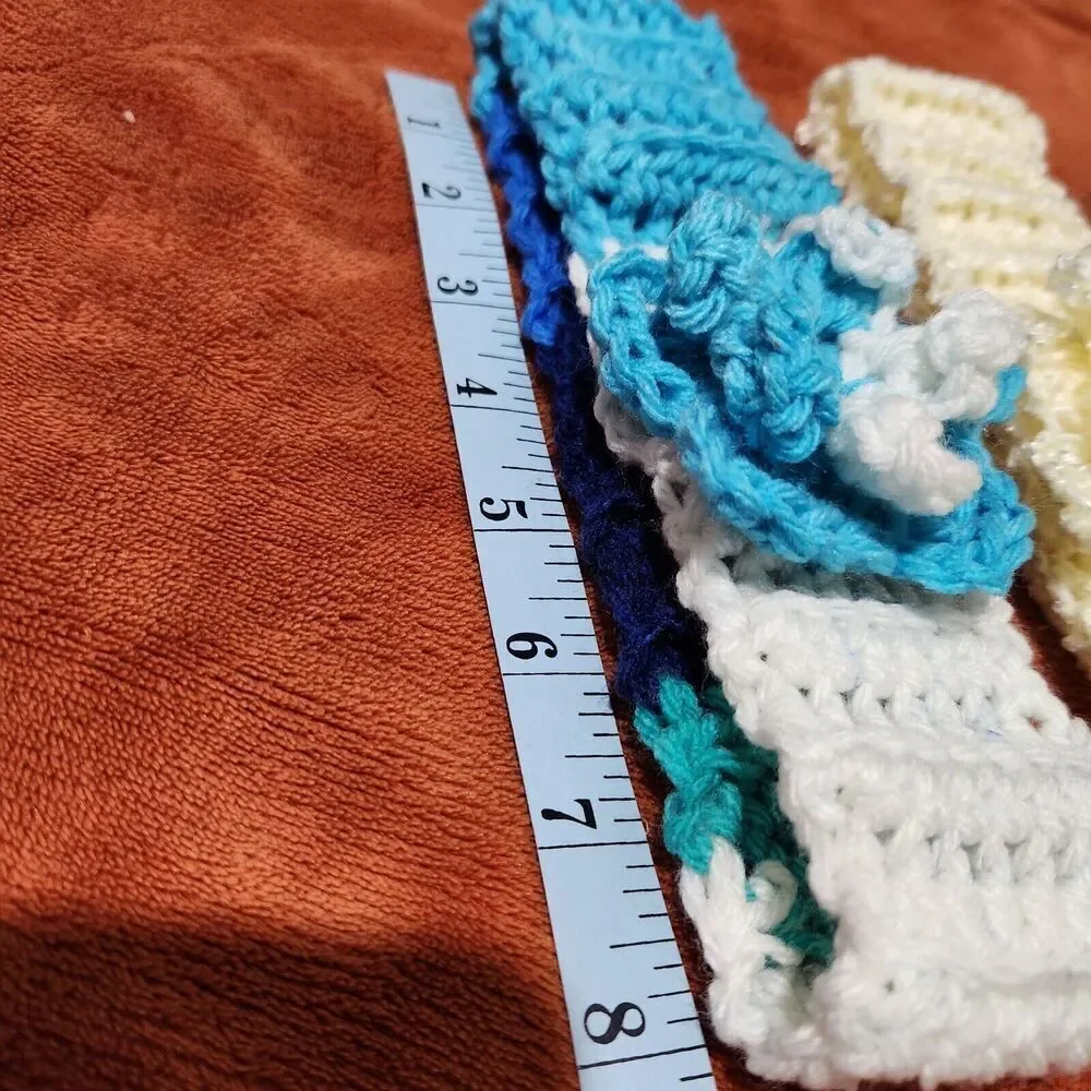 Headbands Crochet Handmade One Blue One Yellow 2pcs. New